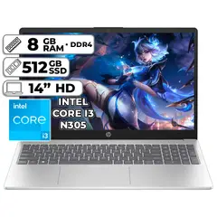 HP - PORTATIL INTEL CORE I3-N305 8GB RAM 512GB SSD PANTALLA 14" HD LED