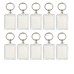 GENERICO - Llavero en acrilico transparente rectangular x100 unidades