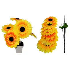 MAZUGI - Ramo Girasol Flores Artificiales Decoración 7 Flores 1 Ramo