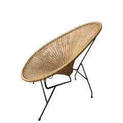 GENERICO - SILLA EXTERIOR 1 PIEZA TEJIDA EN MIMBRE NATURAL