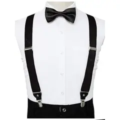 GENERICO - Corbatín Y Tirantes negro Diseño Elegante Adultos Y Niños