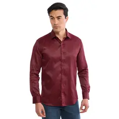 LOS CABALLEROS - Camisa vinotinto con textura