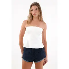TENNIS - Camisa strapless de silueta A crudo para mujer