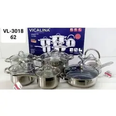 GENERICO - Bateria de ollas en acero quirúrgico 12 piezas con tetera