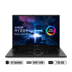 ASUS - Portátil Zenbook OLED 14 UM3406HA AMD R7-8840HS RAM 16GB LPDDR5 1TB SSD Negro
