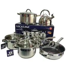 GENERICO - Batería de ollas en acero quirúrgico 12 piezas ollas con tetera