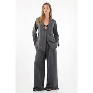 TENNIS - Abrigo tipo blazer con apliques de brillo gris para mujer