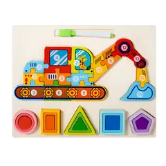 GENERICO - Rompecabezas 3d 2 En 1 Tablero Juego Didactico Niño Figuras
