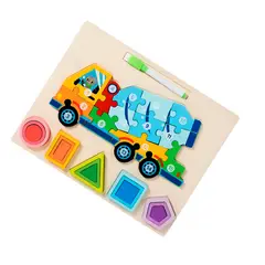 GENERICO - Rompecabezas 3d 2 En 1 Tablero Juego Didactico Niño Figuras