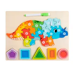 GENERICO - Rompecabezas 3d 2 En 1 Tablero Juego Didactico Niño Figuras
