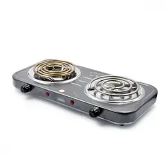 HOME ELEMENTS - Estufa Eléctrica de 2 puestos Gris