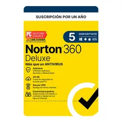 NORTON - 360 Deluxe 5 Dispositivos 1 Año