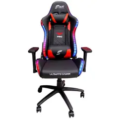 J&R - SILLA GAMER SGJR005 ROJA ERGONOMICA CON LUCES RGB