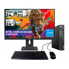 Lenovo - MINI PC THINKCENTRE NEO 50Q INTEL CORE I5 24GB RAM 512GB SSD + MONITOR 24″ FHD