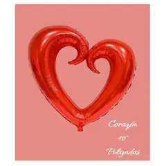 GENERICO - Globo Metalizado Corazón Hueco Rojo 40 Pulgadas