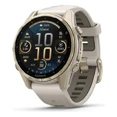 GARMIN - Reloj Fenix 8 43mm Amoled Oro Zafiro Gris
