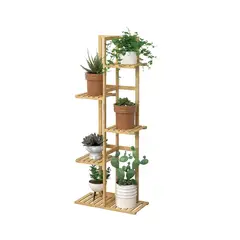 GENERICO - Soporte Estante De Plantas de bambú para 6 macetas