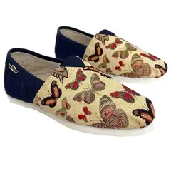 XIAN SHOES - Alpargatas clasica mujer mariposa azul 25