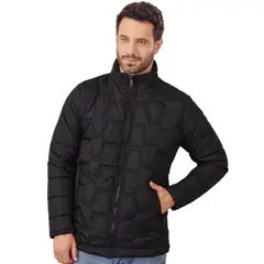 GENERICO - Chaqueta Abrigo Hombre Impermeable Acolchada Urbana Cuello Alto