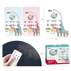 GENERICO - Movil Musical Cuna Bebe Con Proyector Y Control Remoto AZUL-
