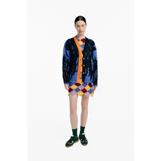 MAGLIONE - Cardigan Fragmentado Manga Larga Botones Mujer Abierto