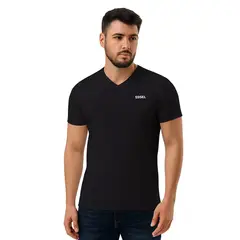 GENERICO - Camiseta Cuello V Hombre Caballero Algodón Tipo Slim Deportiva