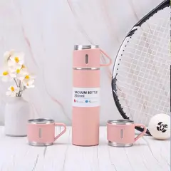 GENERICO - Termo Botella Térmica en Acero con dos tazas 500ml