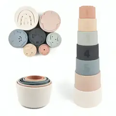 GENERICO - Jueguete apilable de silicona para bañera