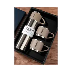 GENERICO - Termo Botella Térmica 500ml en Acero con dos tazas