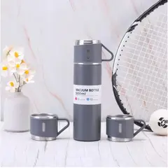 GENERICO - Termo Botella Térmica 500ml en Acero con dos tazas