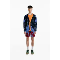 MAGLIONE - Cardigan Fragmentado Manga Larga Botones Hombre