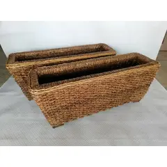 GENERICO - Matera Antigua En Rattan Y Laso De Barco Base Madera Hindu