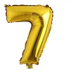 GENERICO - GLOBO METALIZADO NUMERO 7 DORADO 32"