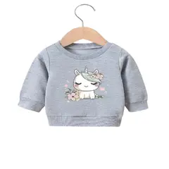 100 - Sueter Gris de Bebe con Unicornio
