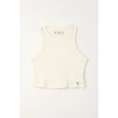 TENNIS - Camiseta manga sisa en rib crudo para niña