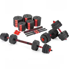 GENERICO - Kit Pesas Mancuernas 30 Kilos + Barra Extensora 40 Cm