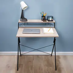 REJIPLAS - Escritorio plegable base negra rustic sand