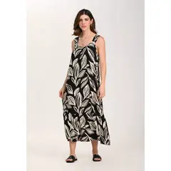 BELIFE - Vestido largo negro para mujer