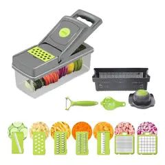 GENERICO - Cortador Picador Rayador De Verduras Multifuncional 14 Pzs