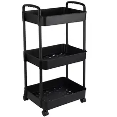 GENERICO - Carrito Organizador Multiuso 3 Niveles Color Negro