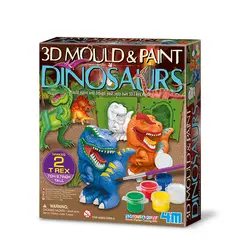 4M - KIT DE MANUALIDADES - MOLDEA Y PINTA TUS DINOS EN 3D