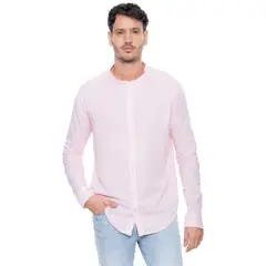 COLOR BLUE - Camisa Manga Larga Cuello Nerú