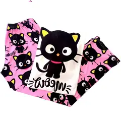 GENERICO - Pijamas Dama Estampada Piel de Durazno Choco Cat