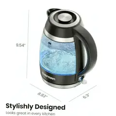 CHEFMAN - Tetera Hervidor Eléctrico De Vidrio 1.8 L Rj11-17-ti