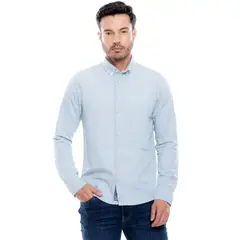 COLOR BLUE - Camisa Manga Larga A Rayas
