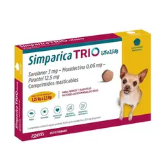 CATLIKE - Desparasitante Simparica Trio Perro 1.25 - 2.5kg Gold