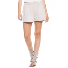 COLOR BLUE - Shorts Con Pinzas Delanteras