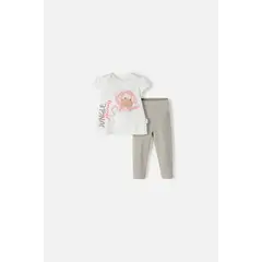 LITTLEMIC - Conjunto de con pantalón largo verde para bebé niña