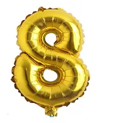 GENERICO - GLOBO METALIZADO NUMERO 8 DORADO 32"