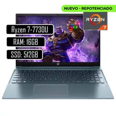 HP - PORTATIL 15 - AMD RYZEN 7 7730U - RAM 16GB DDR4 - 512GB SSD - WIN11.